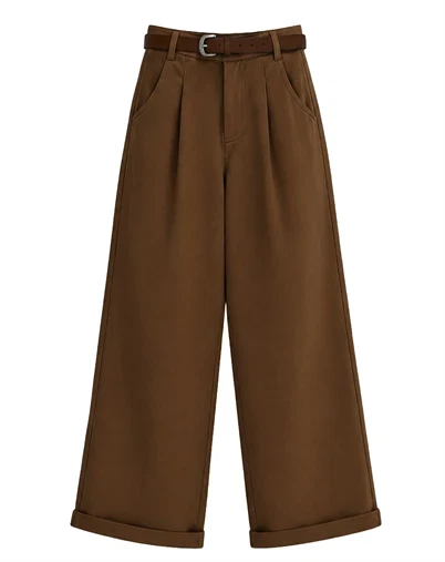 Withblack - WBLSteffi Wide Bukser - Dark Camel